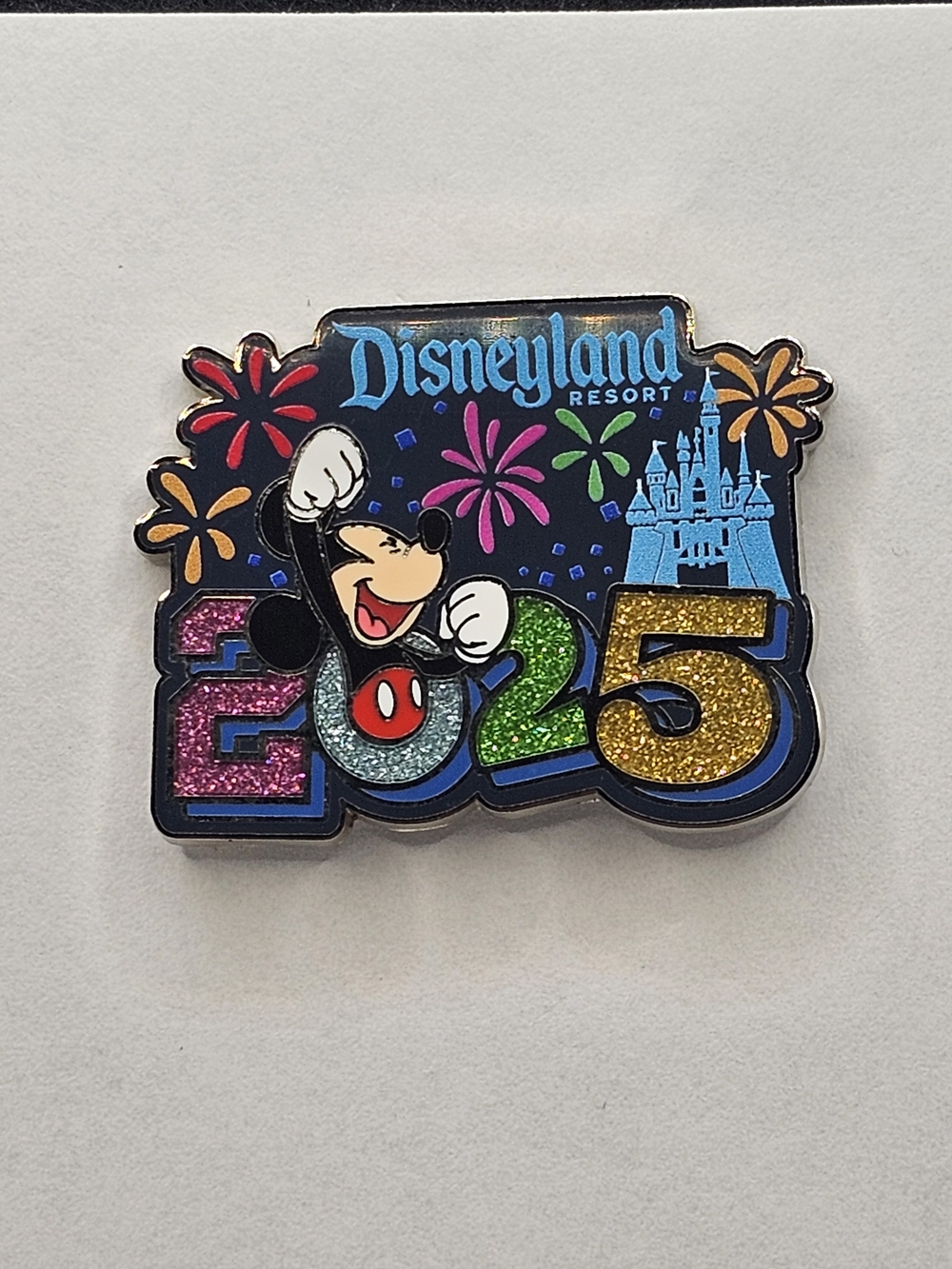 Disneyland Mickey Mouse 2025 Fireworks Castle Enamel Pin